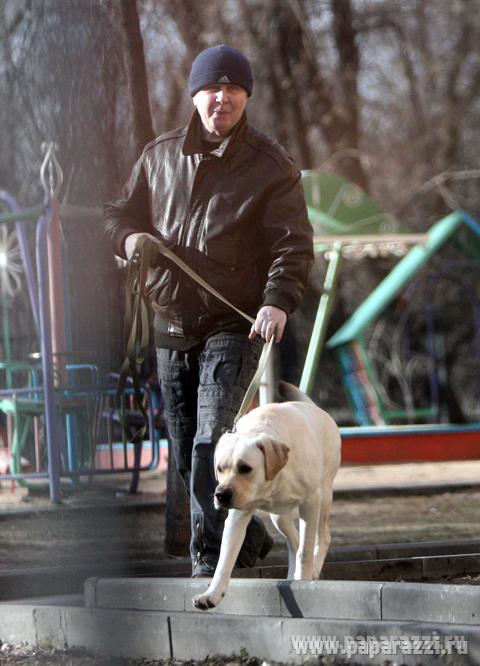 Пока Елена Яковлева принимает поздравления, ее муж выгуливает собак