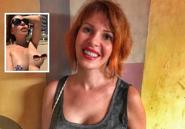 Наталья Штурм полностью обнажила грудь на пляже Испании
