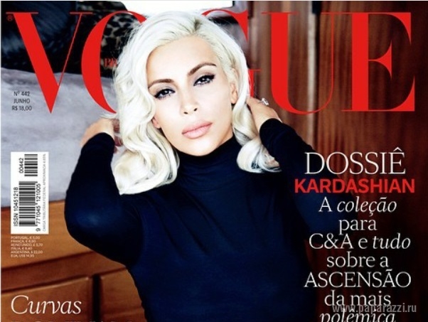 Ким Кардашян снялась топлесс для бразильского номера Vogue