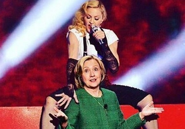 Вслед за Кэти Перри, в поддержку Хилари Клинтон оголилась Мадонна