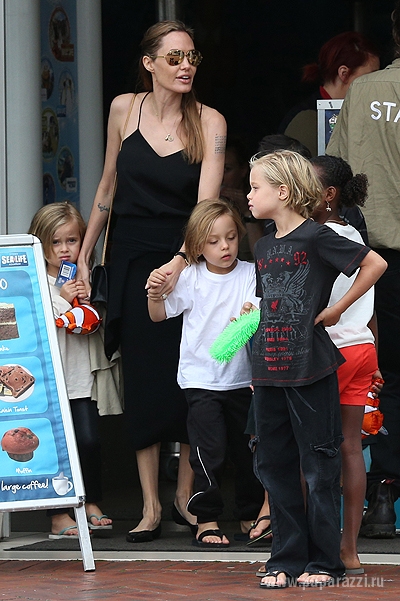Анджелина Джоли сводила детей в океанариум