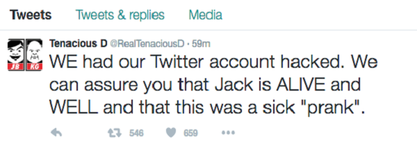 Неудачная шутка на тему смерти актера Джека Блэка взорвала интернет 