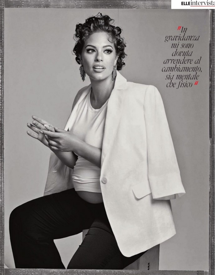 Беременная Эшли Грэм снялась в нетрадиционной фотосессии для журнала ELLE