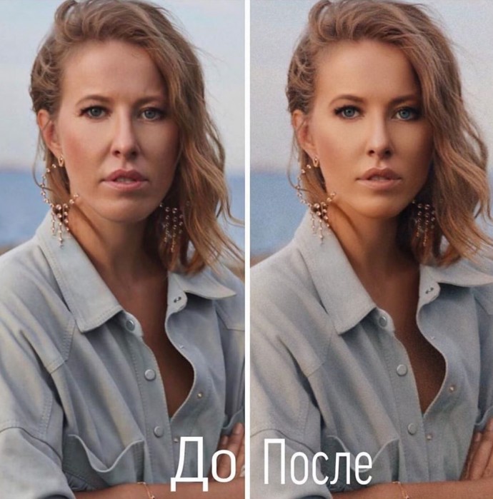 Ксения Собчак опубликовала честные фото до и после фотошопа