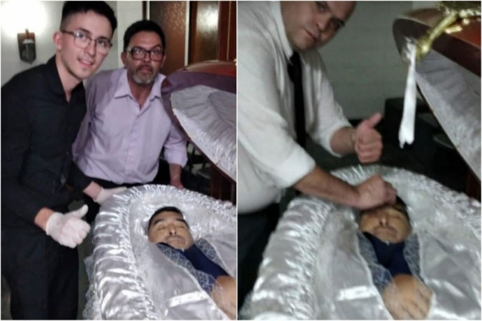 Сотрудники похоронной службы устроили фотосессию с мертвым Диего Марадонной