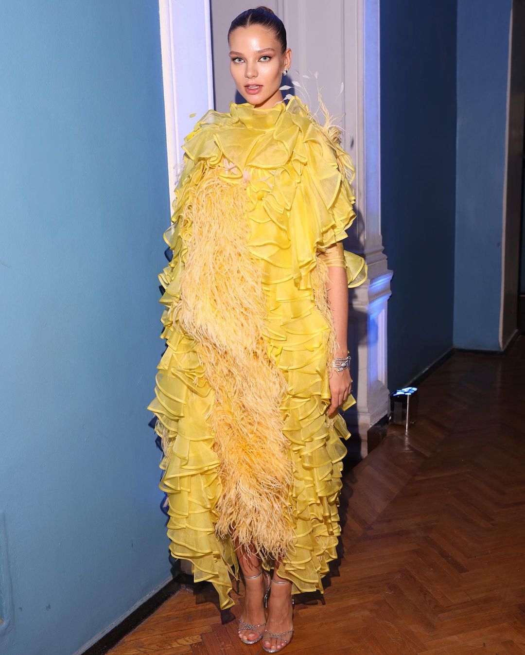 Леся Кафельникова появилась на мероприятии в "беременном" платье от Натальи Водяновой