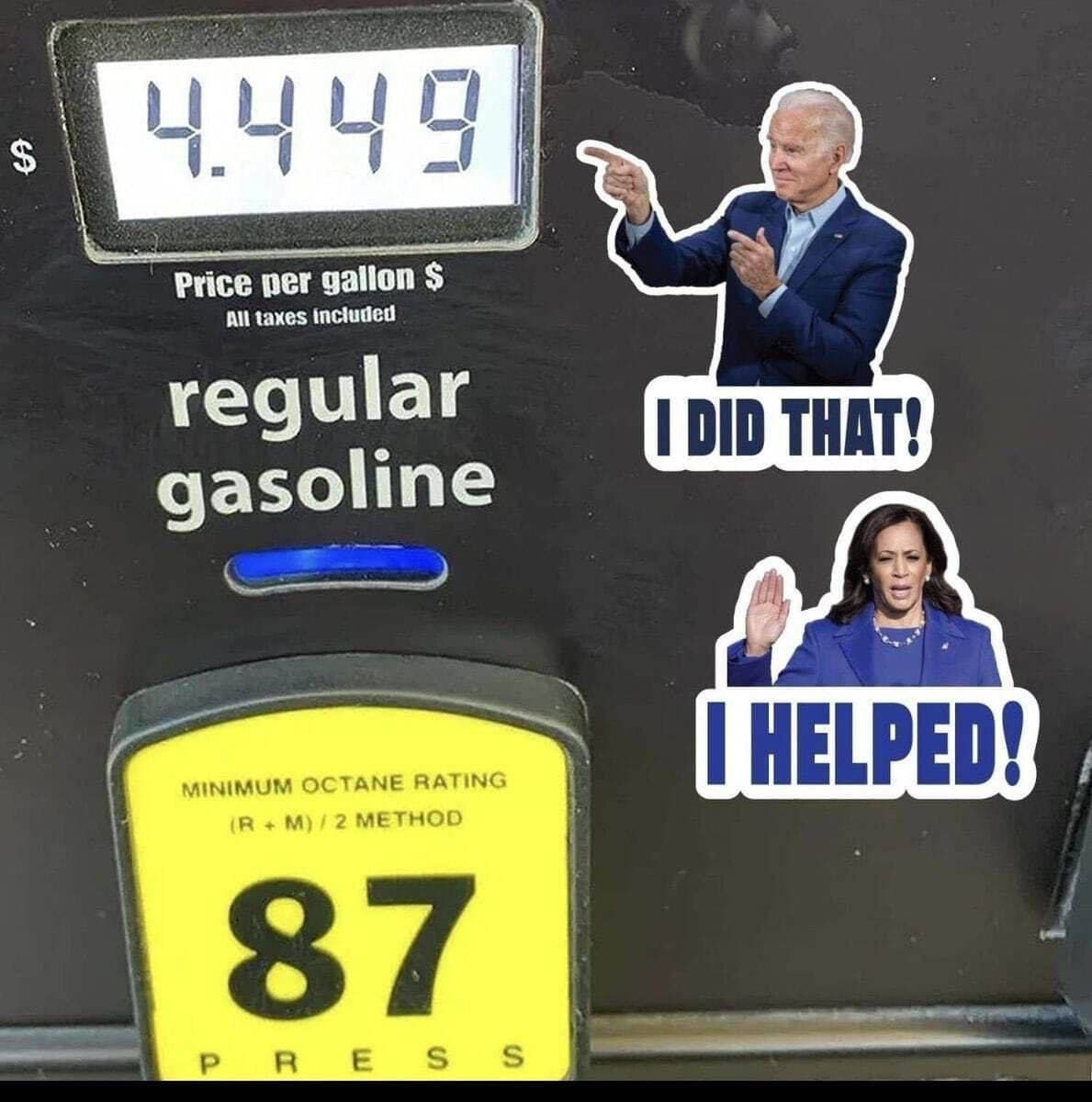 Проделки Трампа: после резкого подорожания цен на бензин на автозаправочных станциях США появились забавные стикеры с Джо Байденом